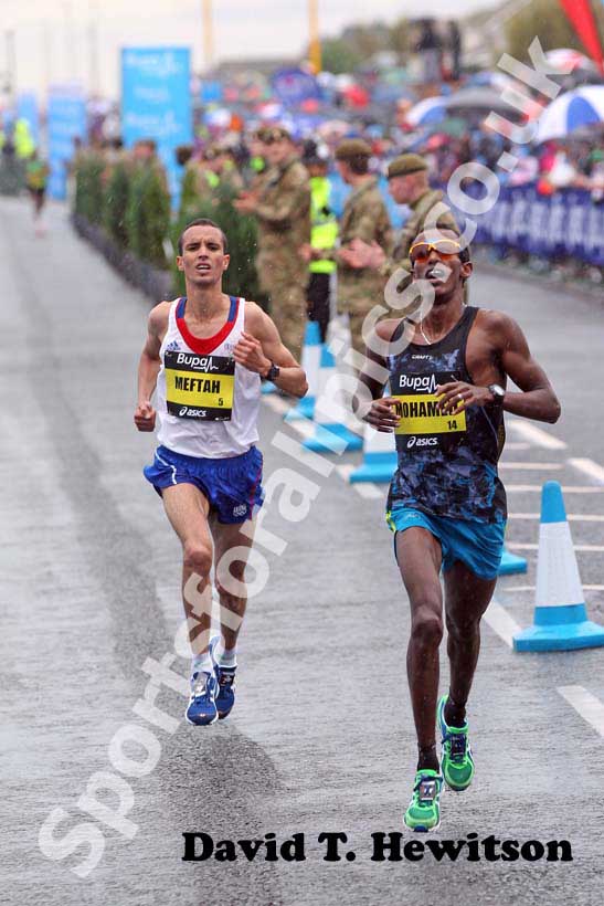 Mustafa Mohamed and Abdellatif Meftah finishing the 2012 BUPA GNR.